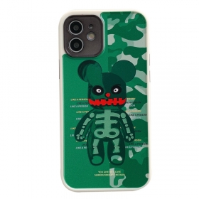 Защитный зеленый чехол для телефонов iPhone с рисунком злого медведя