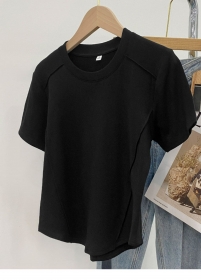 Повседневная черная футболка Street Classic Clothes с рыбьей костью