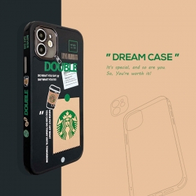 Креативный черный чехол для телефонов iPhone с логотипом Starbucks