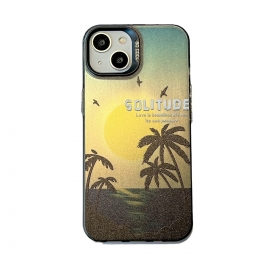С пейзажем солнца и пальм чехол для телефонов iPhone серого цвета