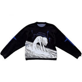 Черного цвета с изображением "Девушка восстает" модный свитер