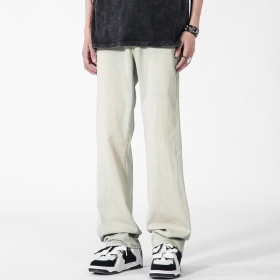 Стильные джинсы свето-серые выстиранные прямого покроя от Locketomy