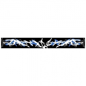 Большой теплый шарф с рисунком в бело-голубом цвете черный