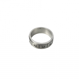 Металлическое серебряного цвета вращающееся кольцо с цифрами