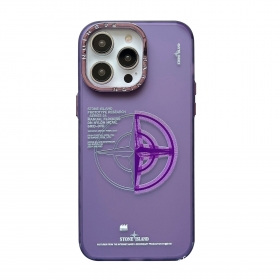 От бренда STONE ISLAND чехол для телефонов iPhone фиолетовый с лого