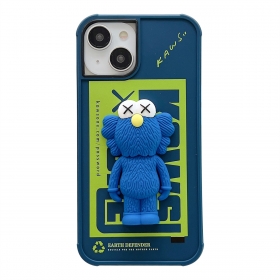 Объемный синий чехол на телефон iPhone 14Promax бренда KAWS