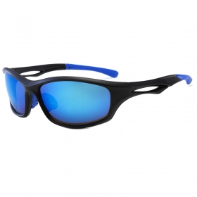 Спортивные очки черно-синего цвета с антибликовыми линзами