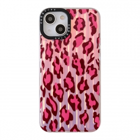 Стильный бордовый чехол для телефонов iPhone с леопардовой расцветкой