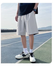 Светло-серые широкие спортивные шорты Locketomy на резинке со шнурком