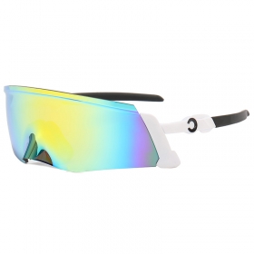 Бело-черные солнцезащитные спортивные очки с цветной линзой