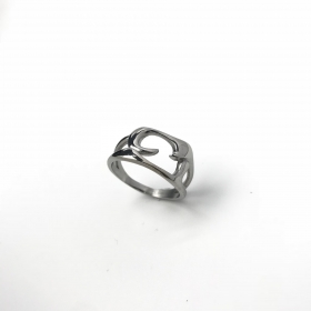Трендовое серебряное кольцо в 3 размерах из нержавеющей стали