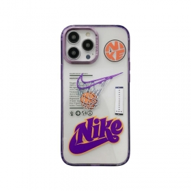 От бренда NIKE чехол для телефонов iPhone с фиолетовой надписью и лого