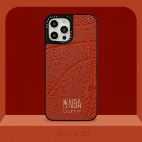 Стерео силиконовый чехол для телефонов iPhone коричневый баскетбольный