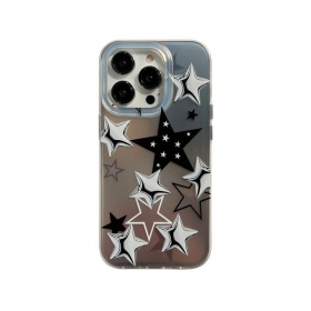 Стильный с рисунками разных звезд серый чехол к телефонам iPhone