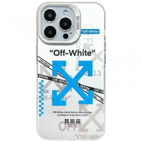 С брендовой надписью Off-White чехол для телефонов iPhone белый