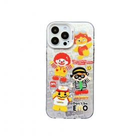 Белый чехол для телефонов iPhone с ярким принтом веселых клоунов