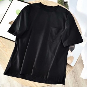 Стильная черная футболка Street Classic Clothes с боковыми разрезами