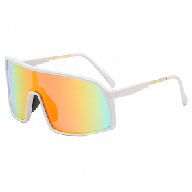 Белые спортивные солнцезащитные очки с цветными линзами