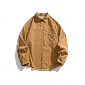 ACUS качественная коричневого цвета рубашка с карманом