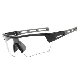 Чёрно-серые спортивные очки с прозрачными линзами 