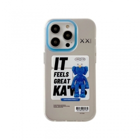 Гальванический чехол для телефонов iPhone от KAWS прозрачный с принтом