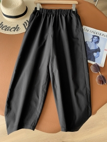 Штаны-шаровары черные от Street Classic Clothes из немнущейся ткани