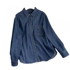Американская ретро-рубашка Street Classic Clothes темно-синяя