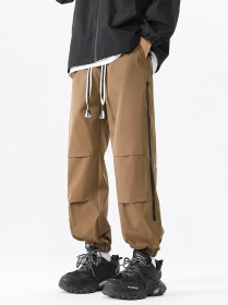 Коричневые штаны с молниями по бокам ACUS стильная модель