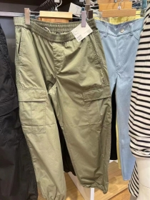 Трендовые оливковые штаны Street Classic Clothes с эластичным поясом