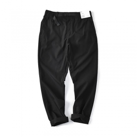 Черные штаны от Street Classic Clothes с эластичным поясом и ремнем