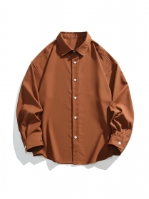 Кирпичного цвета рубашка ACUS модель выполнена на пуговицах