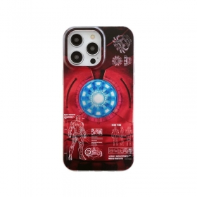 Красный чехол для телефонов iPhone магнитный "Железный человек"