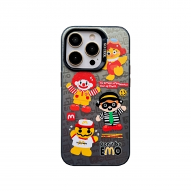 С рисунками различных клоунов чехол для телефонов iPhone серого цвета