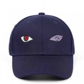 Летняя тёмно-синяя кепка с принтом (Глаза) и люверсами для вентиляции
