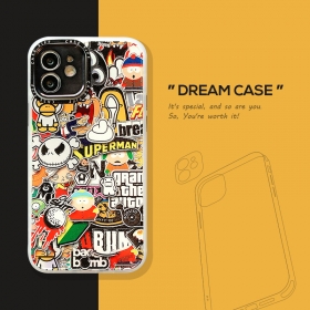 Мультяшный чехол бренда Dream Case на телефоны iPhone белый с принтом