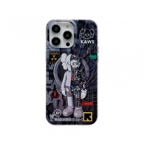 Магнитный черный чехол для телефонов iPhone от KAWS с принтом "Кукла"