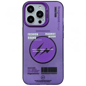 Креативный фиолетовый чехол для телефонов iPhone с молниями и текстом