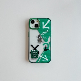 Стильный зеленый чехол для телефонов iPhone от OFF-WHITE с лого бренда