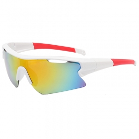 Бело-красные солнцезащитные спортивные очки с цветными линзами