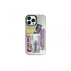 Гальванический серый чехол для телефонов iPhone с принтом от KAWS
