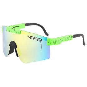 Спортивные очки VIPER c зелёно-черной оправой и цветным стеклом 