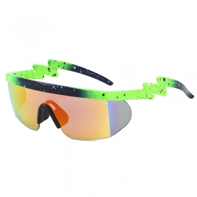 Черно-зелёные спортивные очки с антибликовым стеклом