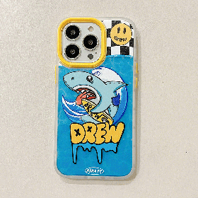 Мультяшный синий чехол для телефонов iPhone с рисунком злой акулы