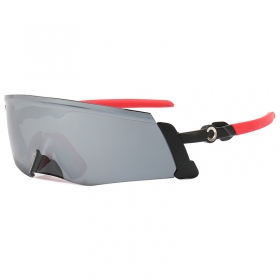 Черно-красные спортивные очки с защитным серым стеклом