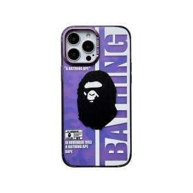 От BAPE фиолетовый чехол к телефонам iPhone с принтом головы обезьяны