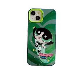 Защитный чехол к телефонам iPhone зеленый с принтом героя мультфильма