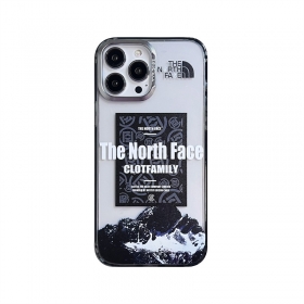 Серый чехол THE NORTH FACE для телефонов iPhone белый с рисунком гор