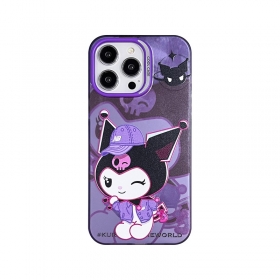 Чехол для телефонов iPhone фиолетовый с мультяшным персонажем Куроми