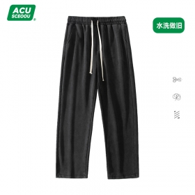 Стильные темно-серого цвета штаны от бренда ACUS из хлопка