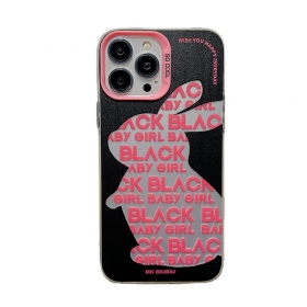 С крупным принтом розового кролика черный чехол для телефонов iPhone